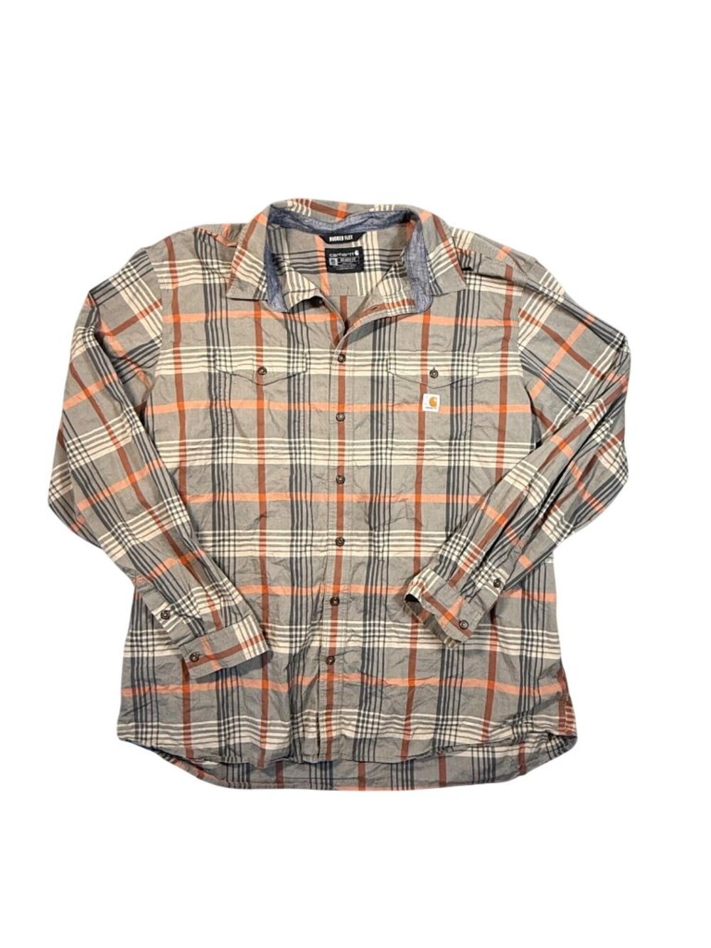 Carhartt Rugged Flex Relaxed Fit Lightweight Long-Sleeve Plaid Shirt 3XL Tall
